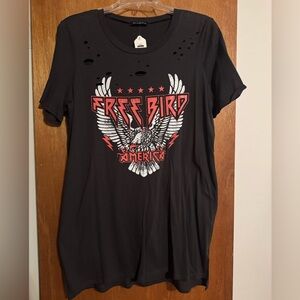 Black Free Bird Graphic T-Shirt